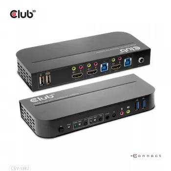 KVM-lüliti CLUB3D CSV-1382 kahe HDMI 4K 60Hz USB