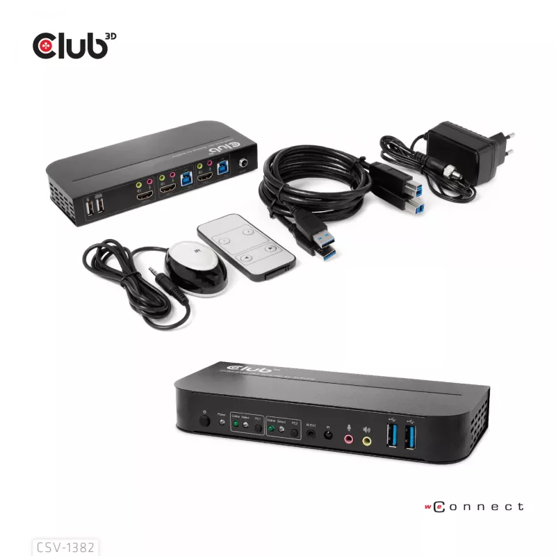 KVM-lüliti CLUB3D CSV-1382 kahe HDMI 4K 60Hz USB