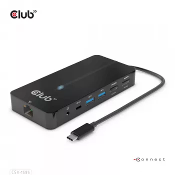 CLUB3D Type-C 7-in-1 jaotur 2x HDMI, 2x USB Gen1 Type-A, 1x RJ45, 1x 3.5mm heli, 1x USB Gen1 Type-C 100W emane port