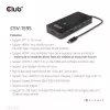 CLUB3D Type-C 7-in-1 jaotur 2x HDMI, 2x USB Gen1 Type-A, 1x RJ45, 1x 3.5mm heli, 1x USB Gen1 Type-C 100W emane port