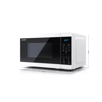 Sharp YC-MS02E-W mikrolaineahi must, valge Soolo mikrolaineahi Töötasapind 20 L 800 W