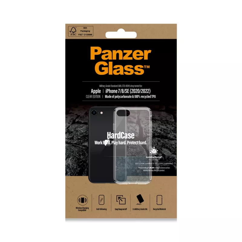 PanzerGlass ® HardCase iPhone SE (2020/2022) | 7 | 8, Ümbris, Apple, Apple - iPhone SE 2022, Apple - iPhone SE 2020, Läbipaistev