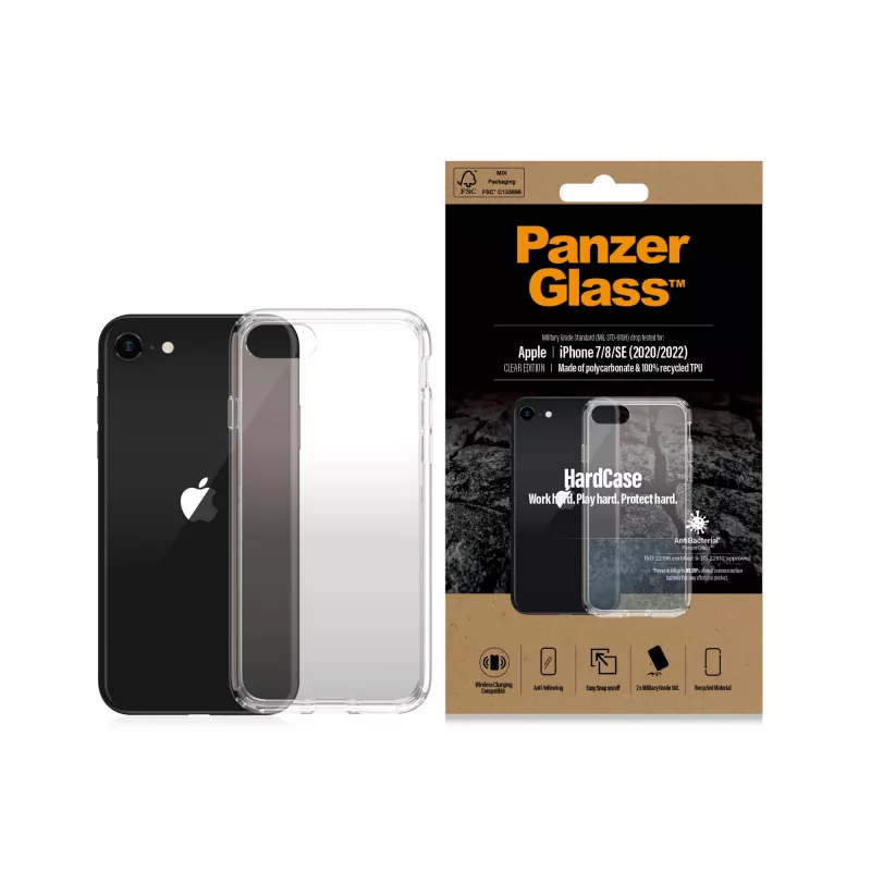 PanzerGlass ® HardCase iPhone SE (2020/2022) | 7 | 8, Ümbris, Apple, Apple - iPhone SE 2022, Apple - iPhone SE 2020, Läbipaistev