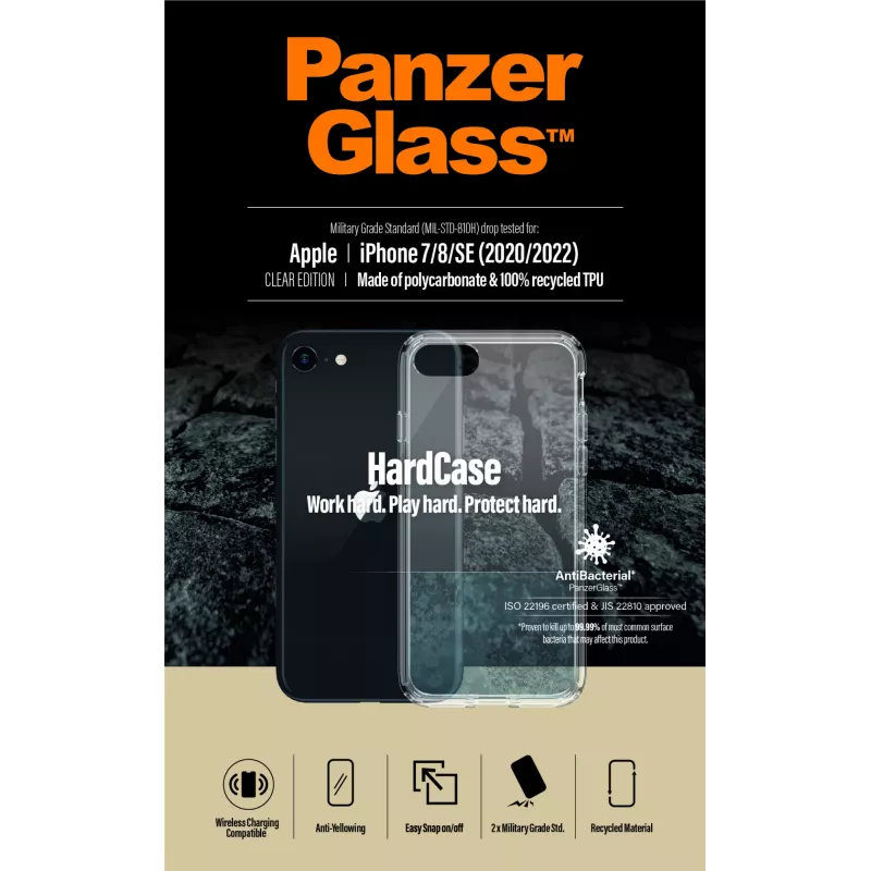 PanzerGlass ® HardCase iPhone SE (2020/2022) | 7 | 8, Ümbris, Apple, Apple - iPhone SE 2022, Apple - iPhone SE 2020, Läbipaistev