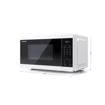 Sharp YC-MG02E-W mikrolaineahi sinine, valge, töölauale, 20 L, 800 W