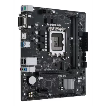 Emaplaat ASUS PRIME H610M-R D4 — Intel H610, LGA 1700, Micro ATX, DDR4, 2 DIMM (kuni 64 GB), M.2 ja SATA III, USB Type-A