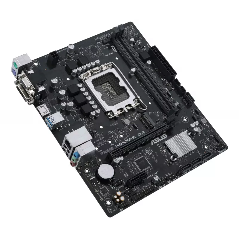 Emaplaat ASUS PRIME H610M-R D4 — Intel H610, LGA 1700, Micro ATX, DDR4, 2 DIMM (kuni 64 GB), M.2 ja SATA III, USB Type-A