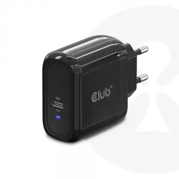 CLUB3D Travel Charger 65W GAN tehnoloogia, üks USB USB-C port, Power Delivery (PD) 3.0 tugi