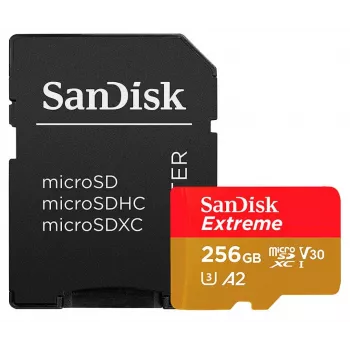 WESTERN DIGITAL Extreme PLUS Micro SDXC 256GB+SD adapter 200MB/s 140MB/s A2 C10 V30 UHS-I U3