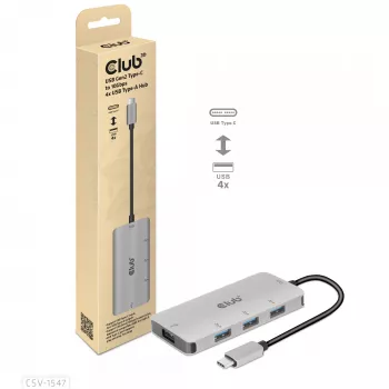 CLUB3D 4-pordine USB-A jaotur USB-C jaoks – 10 Gbps kiire andmeedastus