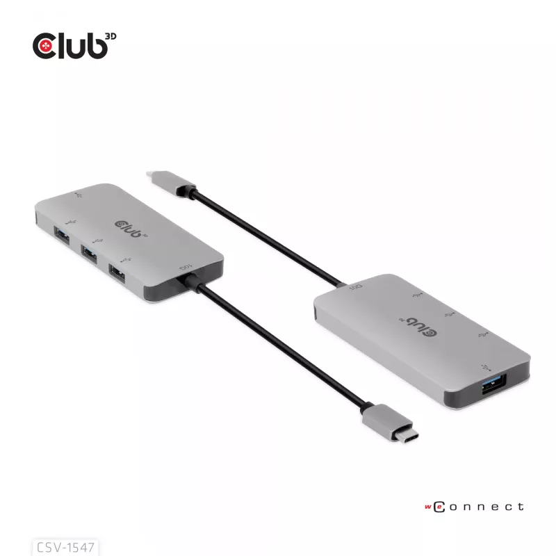 CLUB3D 4-pordine USB-A jaotur USB-C jaoks – 10 Gbps kiire andmeedastus