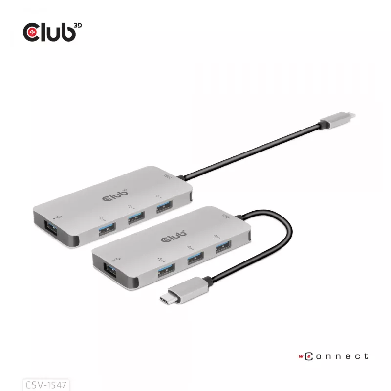 CLUB3D 4-pordine USB-A jaotur USB-C jaoks – 10 Gbps kiire andmeedastus