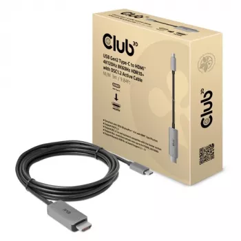 CLUB3D USB Gen2 USB-C HDMI-le 4K120Hz 8K60Hz HDR10 koos DSC1.2 aktiivkaabel M/M 3m / 9.84ft