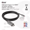 CLUB3D USB Gen2 USB-C HDMI-le 4K120Hz 8K60Hz HDR10 koos DSC1.2 aktiivkaabel M/M 3m / 9.84ft