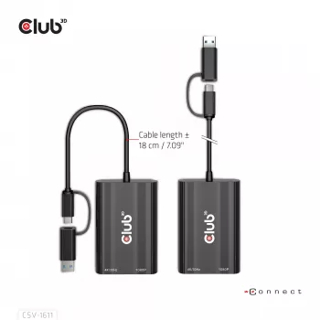 CLUB3D USB Gen1 USB-C/-A duaal-HDMI-le (4K/30Hz) / VGA-le (1080/60Hz)