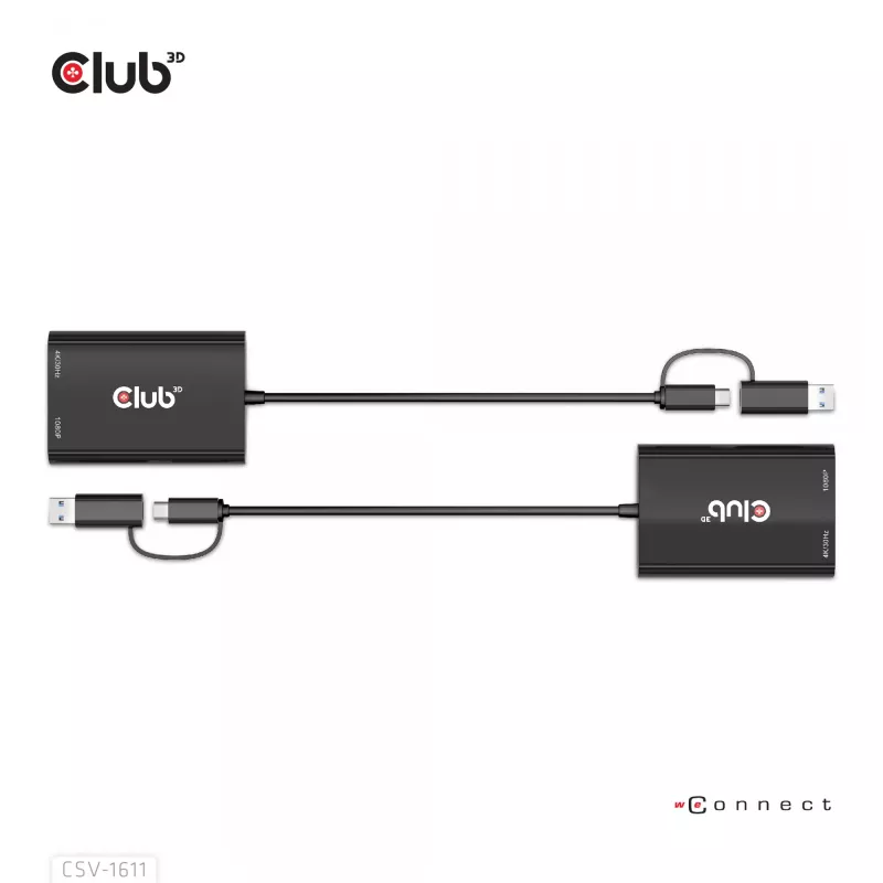 CLUB3D USB Gen1 USB-C/-A duaal-HDMI-le (4K/30Hz) / VGA-le (1080/60Hz)