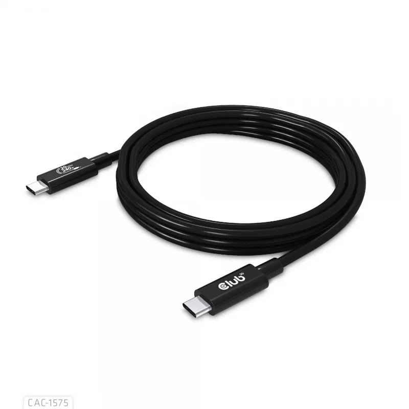CLUB3D USB4 Gen2x2 USB-C kahesuunaline kaabel 4K60Hz, andmed 20Gbps, PD 240W(48V/5A) EPR M/M 2m