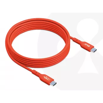 USB-C–USB-C kahesuunaline kaabel CLUB3D CAC-1573, USB4 Gen 2x2, 2 m, punane, PD kuni 240 W