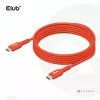 USB-C–USB-C kahesuunaline kaabel CLUB3D CAC-1573, USB4 Gen 2x2, 2 m, punane, PD kuni 240 W