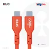 USB-C–USB-C kahesuunaline kaabel CLUB3D CAC-1573, USB4 Gen 2x2, 2 m, punane, PD kuni 240 W