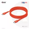 USB-C–USB-C kahesuunaline kaabel CLUB3D CAC-1573, USB4 Gen 2x2, 2 m, punane, PD kuni 240 W