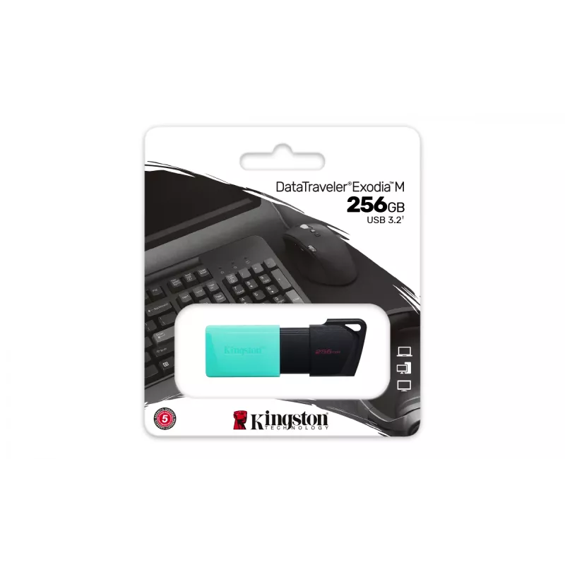 Kingston Technology DataTraveler 256GB USB3.2 Gen1 Exodia M (must + sinakasroheline)