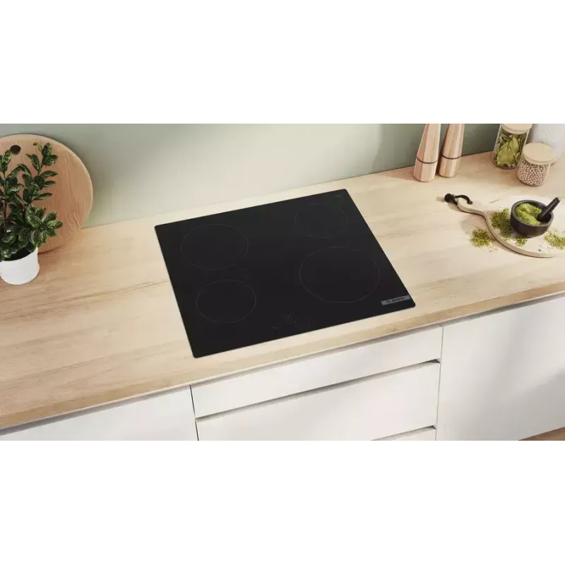 Bosch Serie 4 PKE611BA2E pliit Must Sisseehitatud 60 cm Keraamiline pliit 4 tsooni