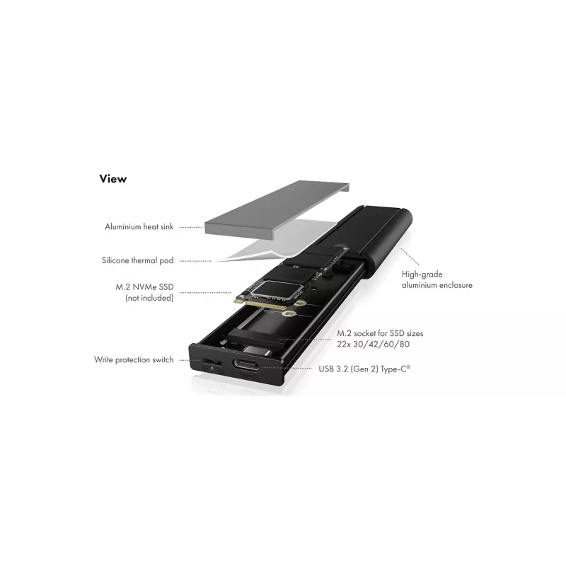 ICY Karp IB-1807MT-C31 SSD korpus Must M.2