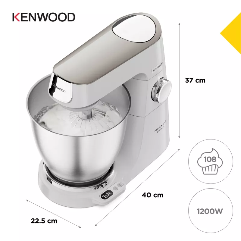Kenwood Titanium Chef Baker XL köögikombain 1200 W 7 L Valge sisseehitatud kaaluga