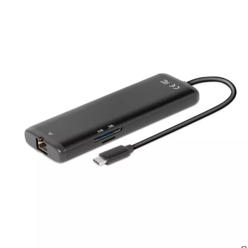 CLUB3D USB Gen 1 USB-C 8-in-1 MST Dual 4K60Hz Display Travel Dock
