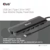 CLUB3D USB Gen 1 USB-C 8-in-1 MST Dual 4K60Hz Display Travel Dock