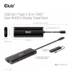 CLUB3D USB Gen 1 USB-C 8-in-1 MST Dual 4K60Hz Display Travel Dock