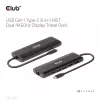 CLUB3D USB Gen 1 USB-C 8-in-1 MST Dual 4K60Hz Display Travel Dock