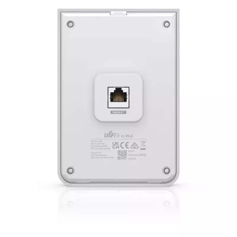 Pöördpunkt UBIQUITI Unifi 6 Seina-sisene U6-IW — kaheribaline 2,4/5 GHz, 4800 Mbit/s, 5x RJ-45, PoE, valge