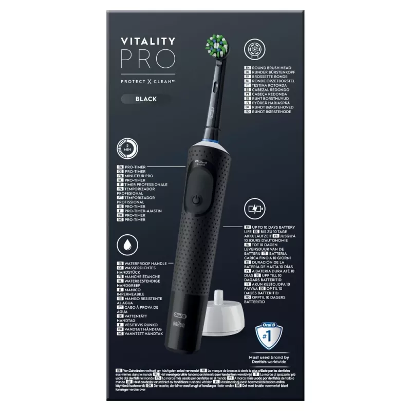 Oral-B Vitality Pro Täiskasvanutele pöörlev hambahari Must