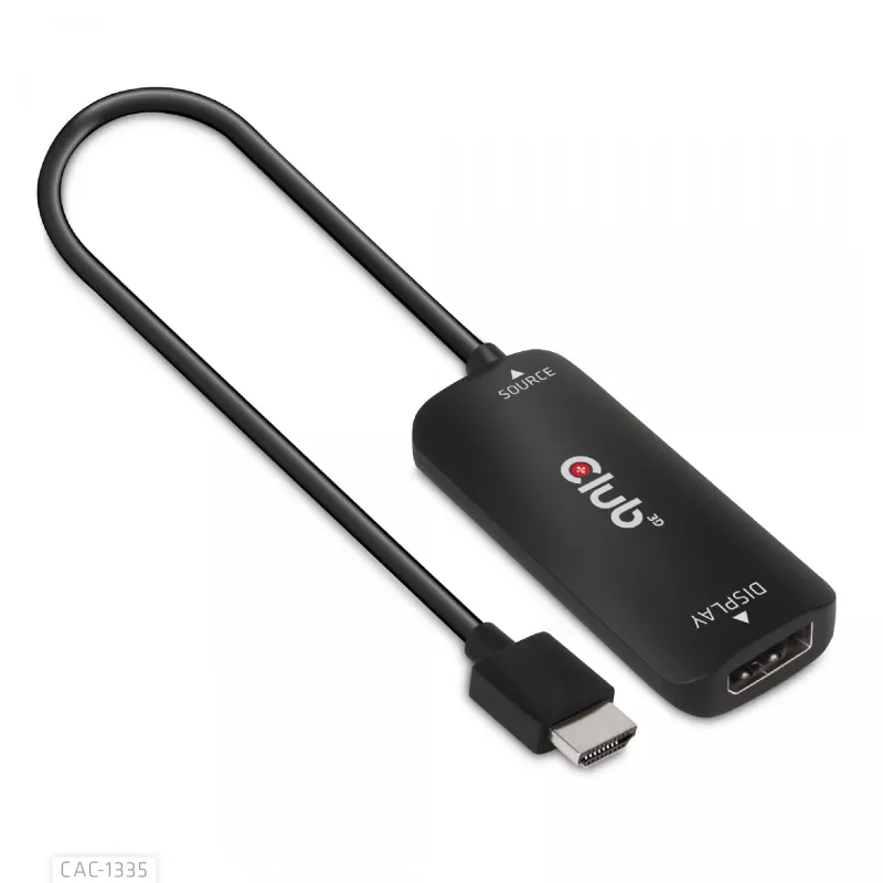 CLUB3D HDMI + Micro USB to DisplayPort™ 4K120Hz või 8K30Hz M/F aktiivne adapter