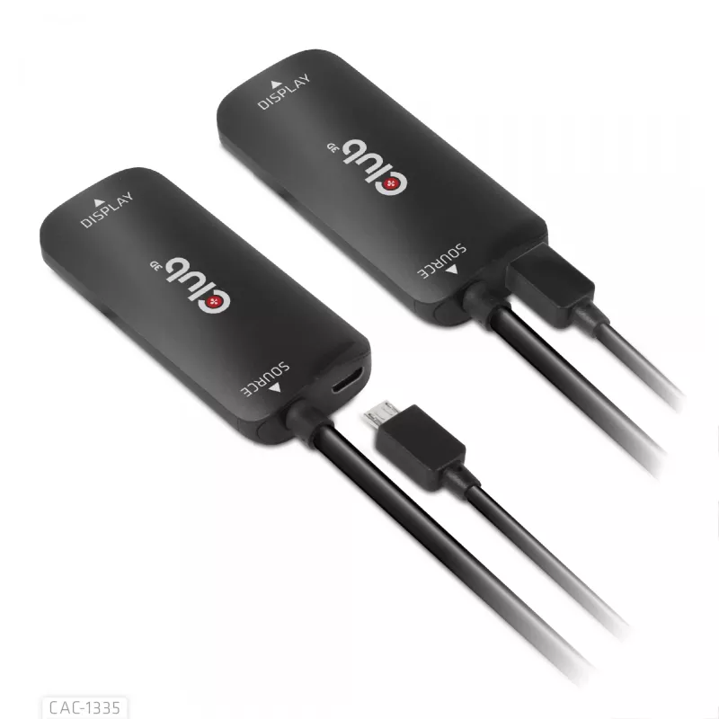 CLUB3D HDMI + Micro USB to DisplayPort™ 4K120Hz või 8K30Hz M/F aktiivne adapter