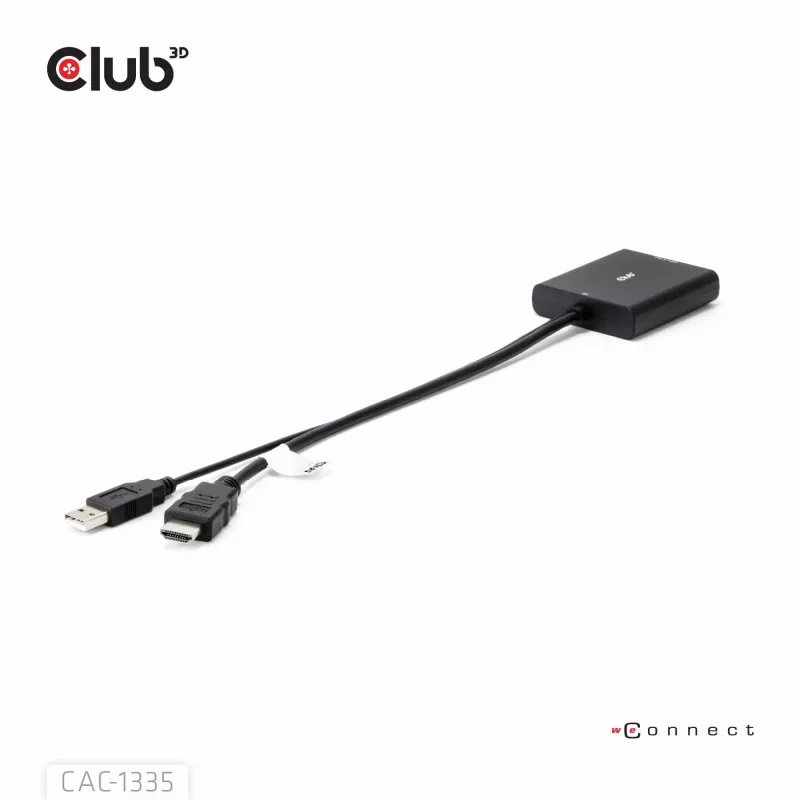CLUB3D HDMI + Micro USB to DisplayPort™ 4K120Hz või 8K30Hz M/F aktiivne adapter