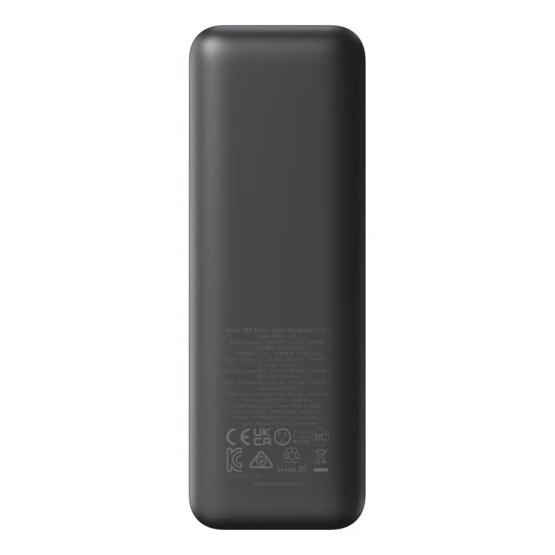 Kaasaskantav laadija Anker 737 (A1289011) — 24000 mAh, 140W, 2× USB-C + 1× USB-A, hõbe/must