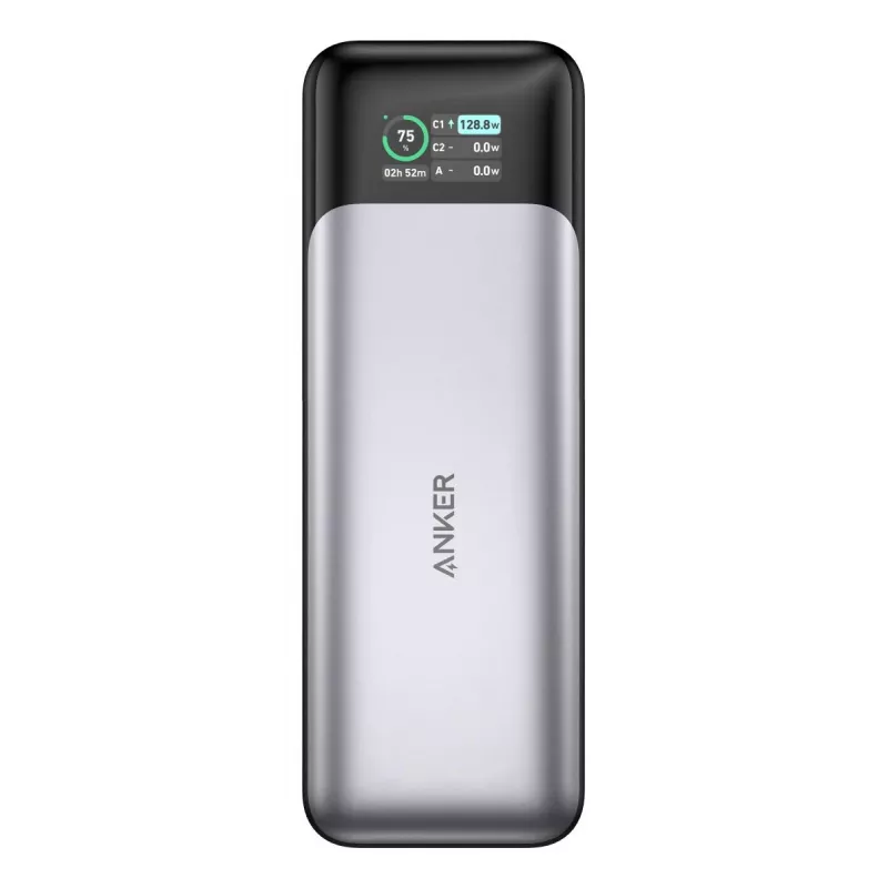 Kaasaskantav laadija Anker 737 (A1289011) — 24000 mAh, 140W, 2× USB-C + 1× USB-A, hõbe/must