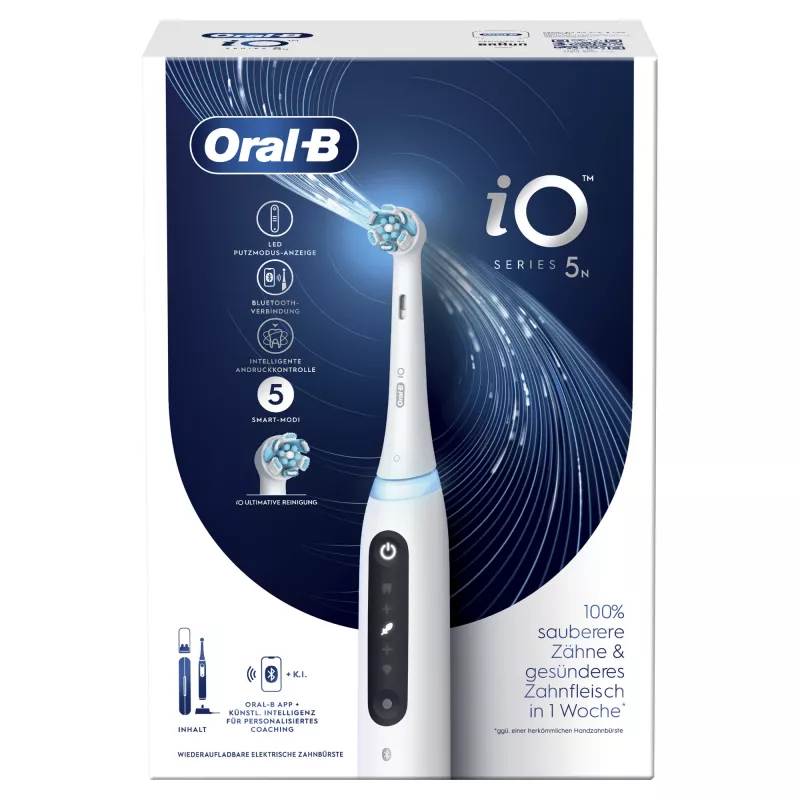 Oral-B iO Series 5 Täiskasvanutele pöörlev-ostsilleeriv hambahari Valge