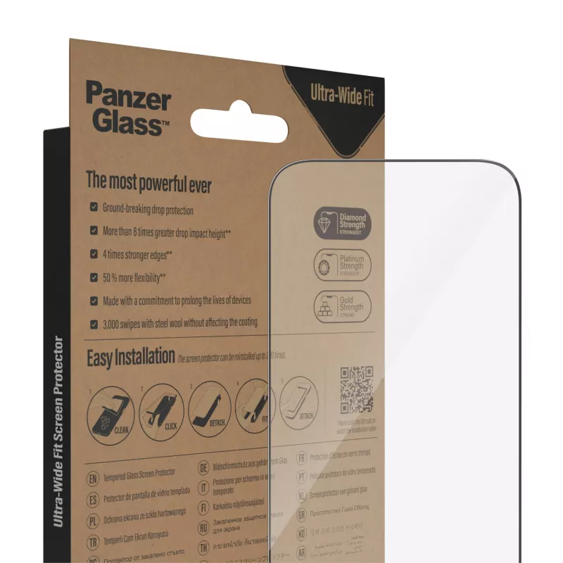 Ekraanikaitse PanzerGlass Apple iPhone 14 Pro Ultra-Wide Fit EasyAligner Kulumis- ja Löögikindel