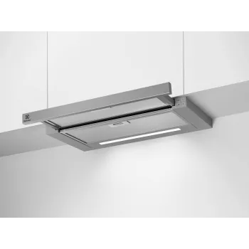 Sisseehitatav õhupuhasti Electrolux LFP616X, laius 598 mm, 600 m³/h, hall, rasvafilter, 68 dB