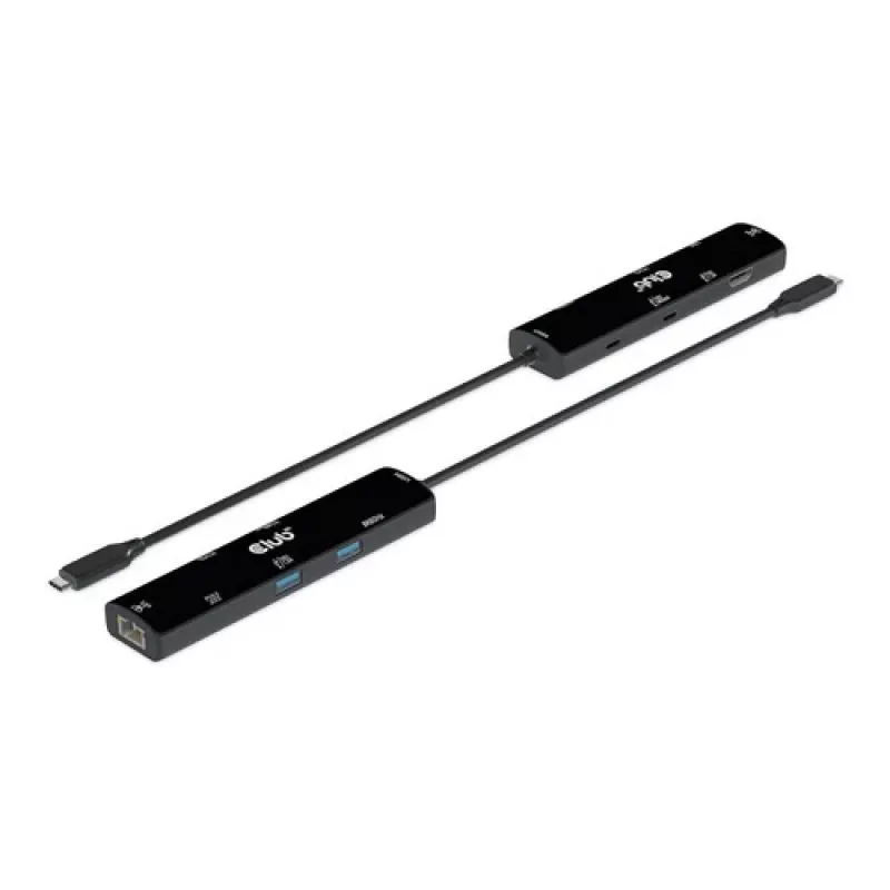 CLUB3D USB4™ Gen3x2 Type-C, 6-ühes jaotur HDMI™ 8K60Hz või 4K120Hz, 2xUSB Typee-A(10G), Ethernet RJ45(2.5G) ja 2xUSB Type-C, 1x Data(10G) ja 1xPD3.0 laadimine 100 W