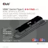 CLUB3D USB4™ Gen3x2 Type-C, 6-ühes jaotur HDMI™ 8K60Hz või 4K120Hz, 2xUSB Typee-A(10G), Ethernet RJ45(2.5G) ja 2xUSB Type-C, 1x Data(10G) ja 1xPD3.0 laadimine 100 W