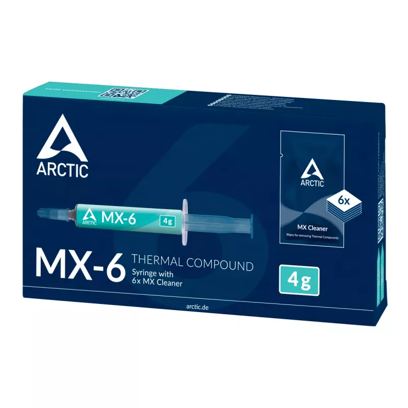 ARCTIC MX-6 ULTIMATE Performance Thermal Paste + MX Cleaner, Termopasta, Hall, 4 g, 1 tk, 66 mm, 120 mm