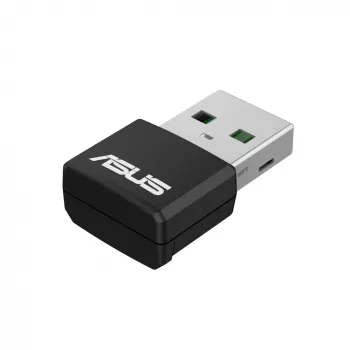 Võrguadapter ASUS USB-AX55 Nano AX1800 Wi‑Fi 6 kaheribaline USB juhtmevaba adapter, 1800 Mbps, must