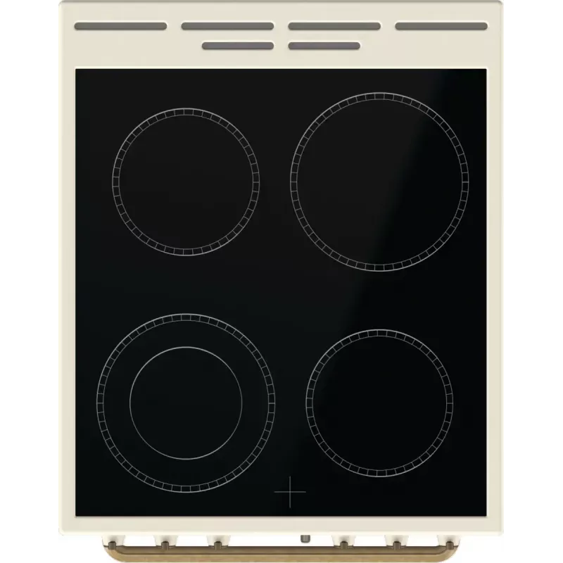 Vabaltseisev pliit Gorenje GECS5B70CLI, elektriline keraamiline pliit 4 tsooni, 70 L ahi, elevandiluu, 500 mm laius