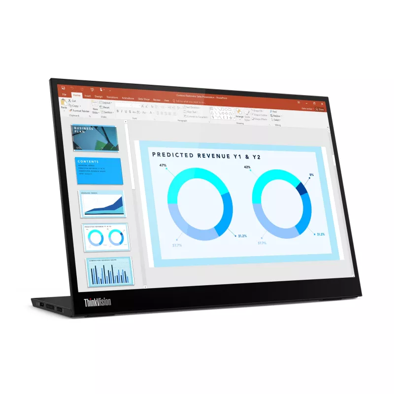 Lenovo ThinkVision M14d monitor, 35,6 cm (14 tolli), 2240 x 1400 pikslit, 2,2K, LED, 8 ms, must