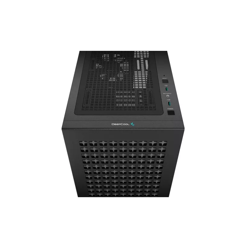 Arvuti korpus DeepCool CH370 Mini Tower — microATX/Mini‑ITX, karastatud klaas, toetab kuni 32 cm GPU-d